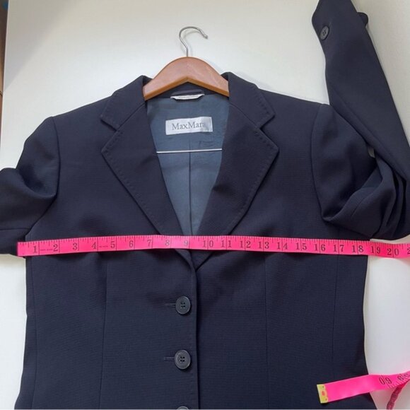 MAX MARA 3 Button Classic Black Blazer US 10 - Picture 6 of 7
